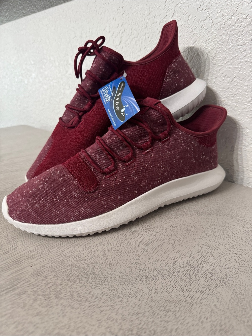 adidas Maroon/Burgundy Knit tubular shadows